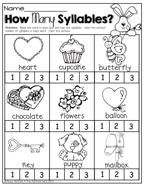 Syllable Words For Kindergarten