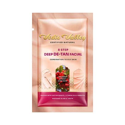 Buy Vedic Valley Bearberry & Sea Algae 8 Step Detan Facial Kit (75g ...