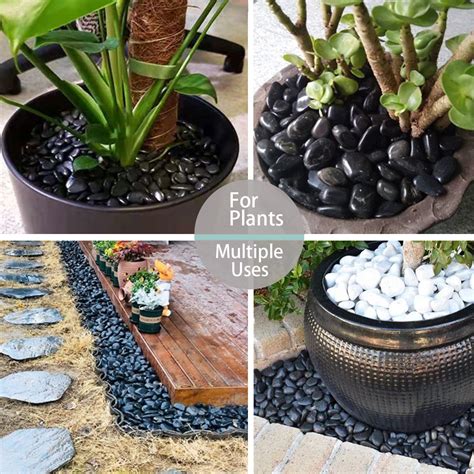 Black River Rock Pebbles Polished Black Pebbles For Landscaping Black