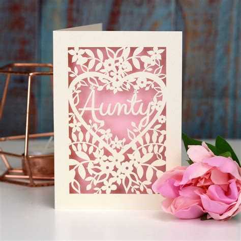 Papercut Aunt, Auntie Or Aunty Card By Pogofandango