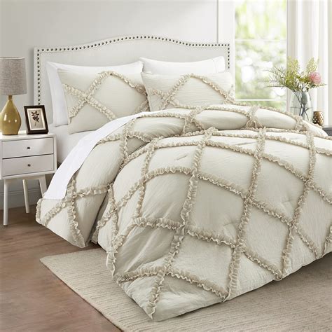 Comforter Set King Size Bedding - 3 Piece Farmhouse Bedding Set Cover ...