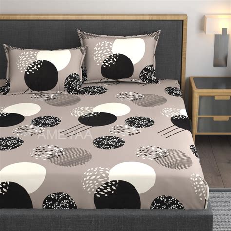 Buy AMEYAA Premium Heavy Cotton Elastic Fitted Floral Double Bedsheets ...
