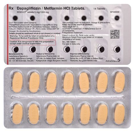 Xigduo 5 mg/1000 mg - Strip of 14 Tablets : Amazon.in: Health ...
