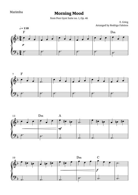 Morning Mood (solo marimba - level 2 - with chords) (arr. Rodrigo ...