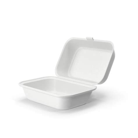 Open white clamshell food container for takeout | Premium PSD