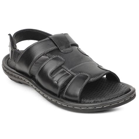 Buy Healers Black Casual Flat Sandal For Men ASL-1 By Liberty