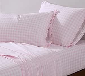 Gingham Pink Bed Sheet Sets