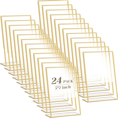 Yulejo 24 Pack 5 x 7 Inch Sign Gold Acrylic Holder India | Ubuy