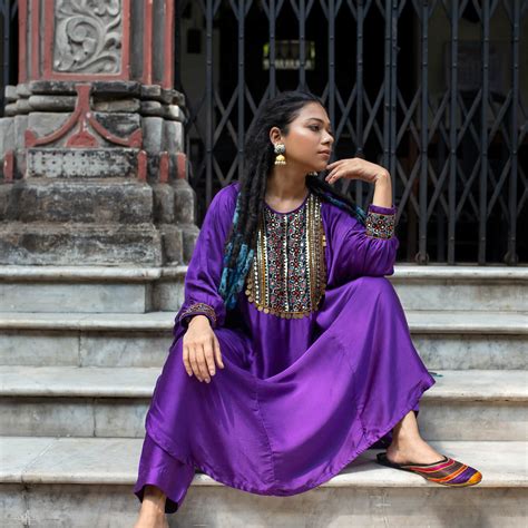 Purple Kurta Set – Prahnaaya India