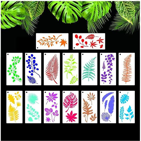 StarArt 16 Pieces Tropical Leaf Stencils, Fern Leaf Monstera India | Ubuy