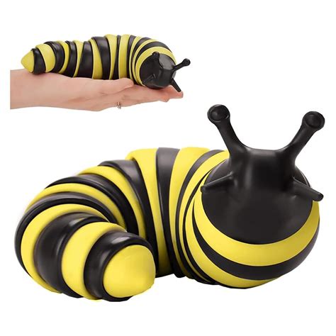 Buy Thyer Fidget Slug,3D Printed Articulated Sticky Stretch Slug Fidget ...