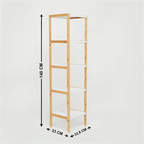 Buy Omnia Bamboo 5-Tier Bathroom Storage Shelf from Home Centre at just ...