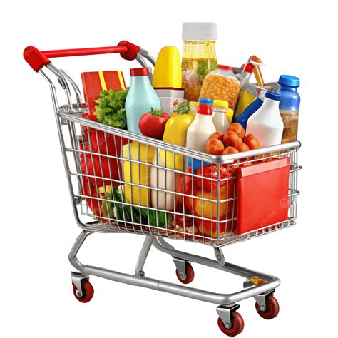Grocery Cart Clip Art Png Groceries And Shopping Cart Clipart, PNG