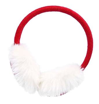 Buy Women's Winter Knit Fluffy Faux Furry Ear Warmer Earmuffs, Red Deer ...