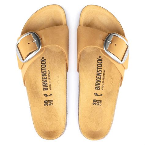 BIRKENSTOCK Madrid Big Buckle Nubuck Leather Sandal - Apricot