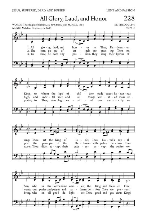 All Glory, Laud, And Honour - Hymn Lyrics and Info