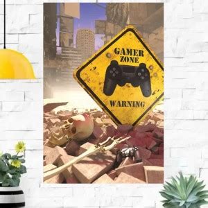 Gamer Zone Danger Frameless Wall Poster, Gaming Wallpaper High-Quality ...