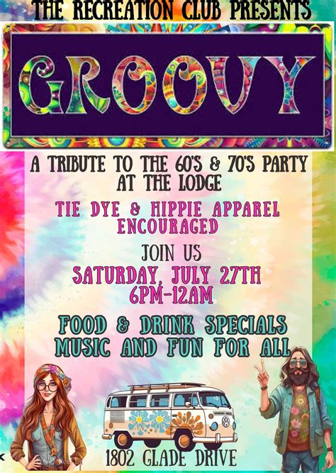 GROOVY- A Tribute to the 60’s & 70’s Party at The Emerald Lodge, 1802 ...