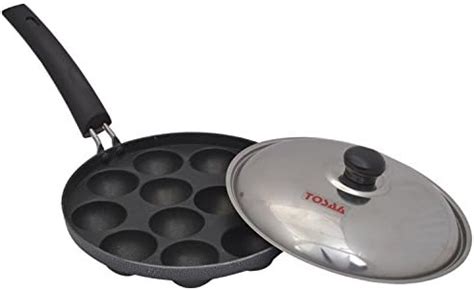 Buy Tosaa Aluminium Non-Stick 12 Cavity Appam Patra (Black, 21cm ...