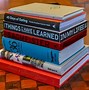 Image result for Brown Study Table with Books