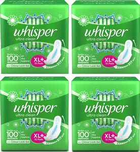 Whisper Ultra Clean XL+15+15+15+15 Sanitary Pad Sanitary Pad | Buy ...