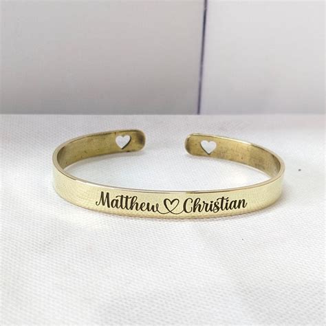 Personalized bracelet engraved name cuff bangle – Artsy Store