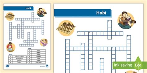 Hobbies Crossword Indonesian (teacher made) - Twinkl