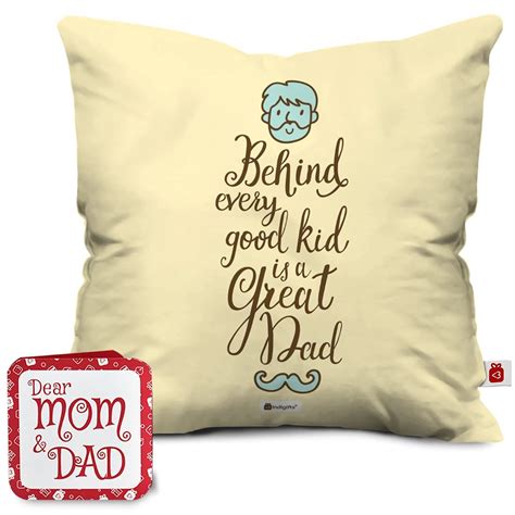 Indigifts Soft Poly Satin Great Dad Printed Cushion Cover with Filler ...