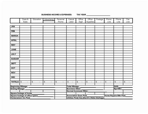 Schedule C Expenses Spreadsheet — db-excel.com