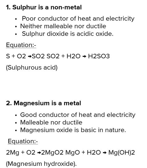 State three reasons for the following facts: a. Sulphur is a non-metal ...