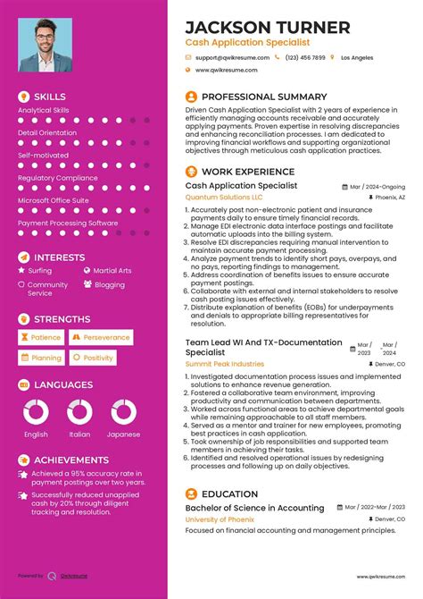 10+ Cash Application Specialist Resume Samples & Templates for 2025