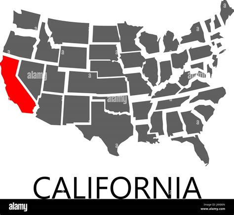 Bordering map of USA with State of California marked with red color Stock Vector Image & Art - Alamy - map of california and surrounding states