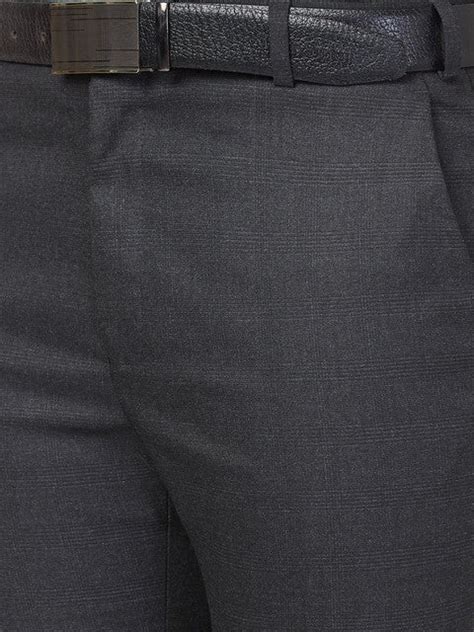Raymond Men Grey Slim Fit Checks Trouser – MyRaymond
