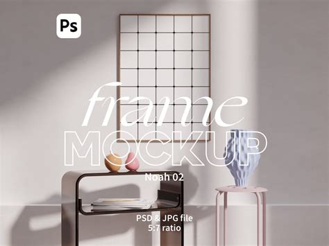 Buy Vertical Poster Frame Mockup. 5x7 Wall Art Ratio. Modern Frame ...