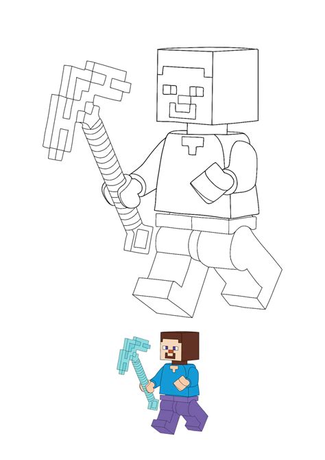 Minecraft steve coloring pages - litykey