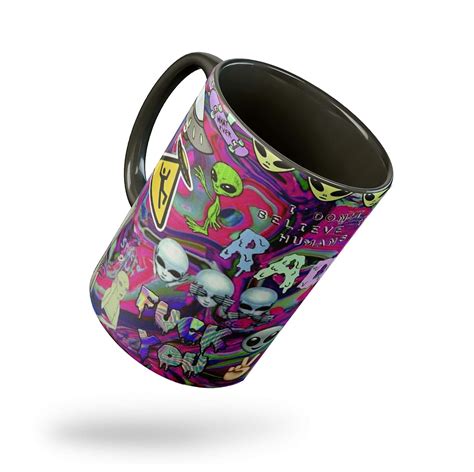 Buy Tee Mafia Psychedelic Ethnic Black Mug with Print |Trippy Coffee ...
