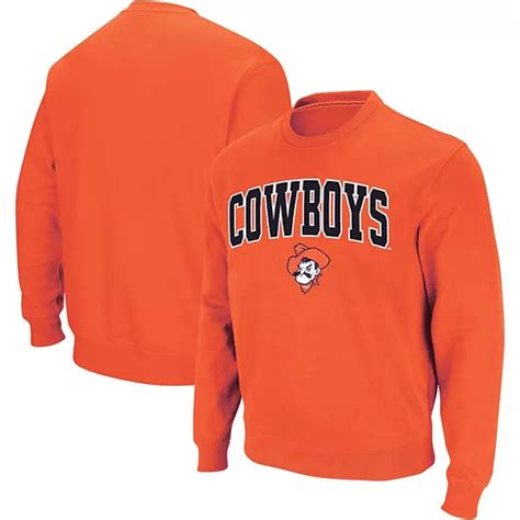 Men's Colosseum Orange Oklahoma State Cowboys Arch & Logo Crew Neck ...