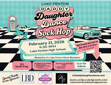 Daddy Daughter Dance 2026 SOCK HOP, Lake Fenton High School, 21 ...