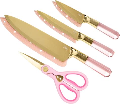Amazon.com: Paris Hilton Stainless Steel Knife Set with Jewel Shaped Handles and Gold Blades ...