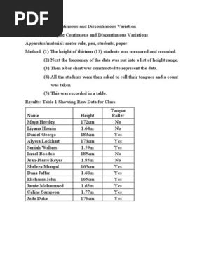 Image result for Continuous Variation Examples in Humans