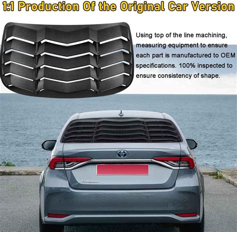 Camoo Matte Black Rear Window Louver for Toyota Corolla India | Ubuy