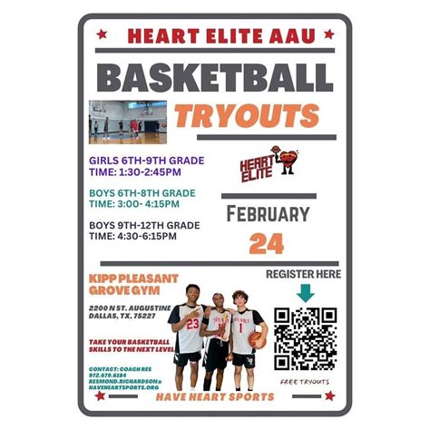 Heart Elite Basketball Tryouts, KIPP Pleasant Grove MS, Dallas, 24 ...