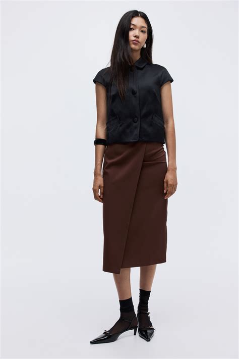Wrap skirt - Brown - Ladies | H&M IN