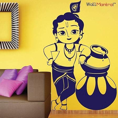 WallMantra Bal Krishna Wall Sticker/Self Adhesive Vinyl Wall Decal Do ...