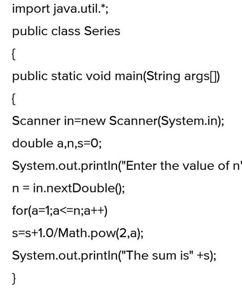 Write a program in java to find the sum of the series given below ...