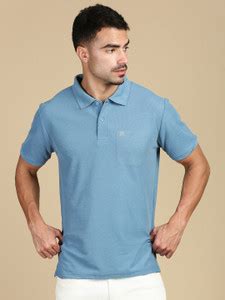 Lux Parker Solid Men Polo Neck Dark Blue T-Shirt - Buy Lux Parker Solid ...