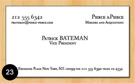 American Psycho Business Card Template 的图像结果