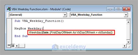 Image result for Visual Basic Weekday Example