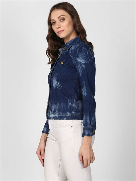 Women's Blue Denim Jacket with Washed effect – Stylestone