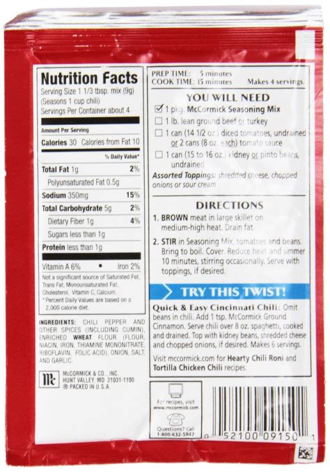 Chili Seasoning Packet